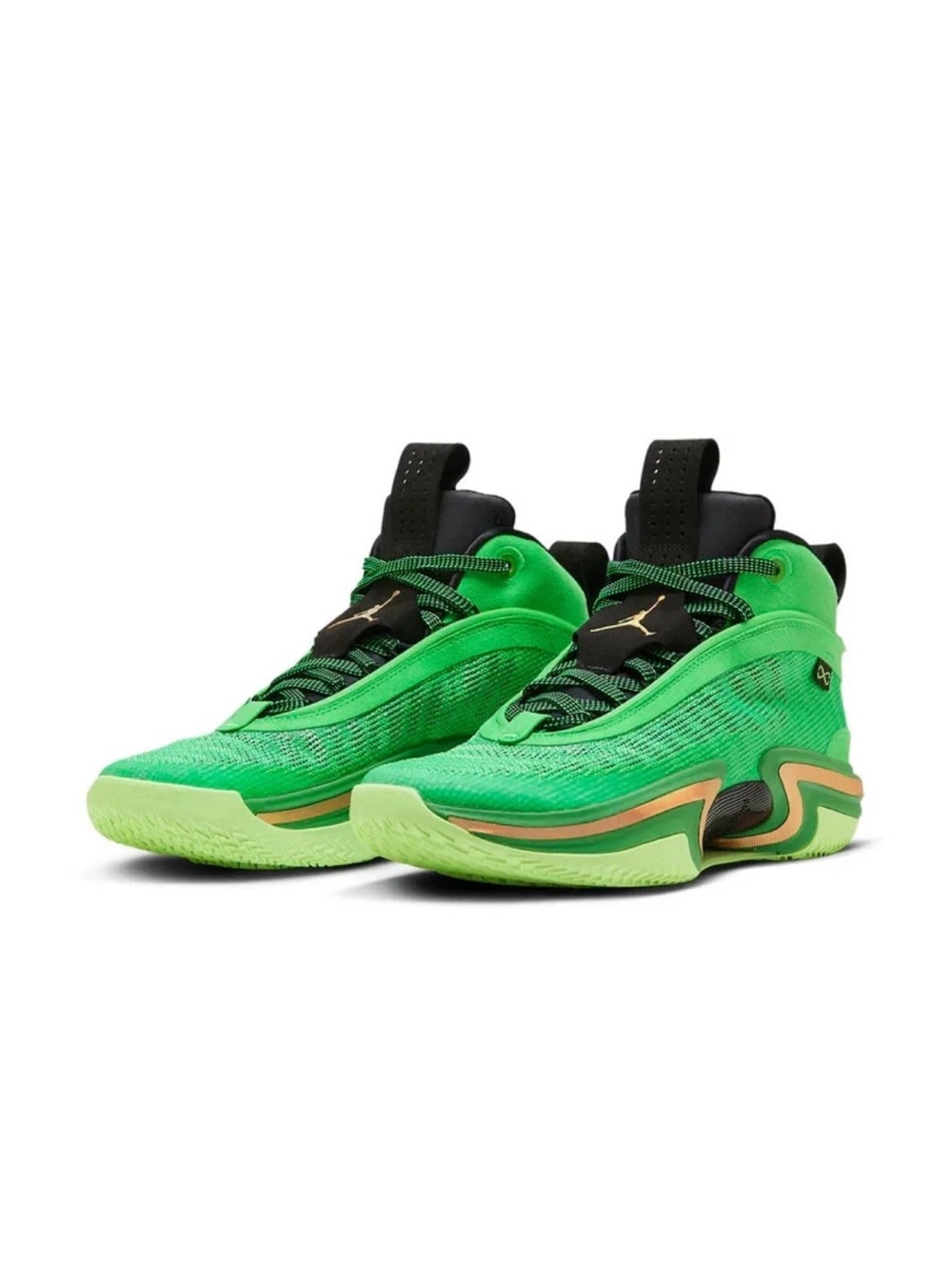 Air Jordan 36I Green Spark/Metallic Gold DA9053-300 Men's Sneakers 9.5 VGC